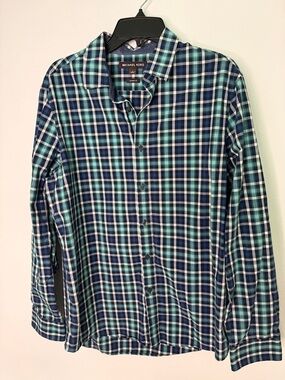 Michael Kors Men’s Plaid Button Down Shirt Size L Classic Fit